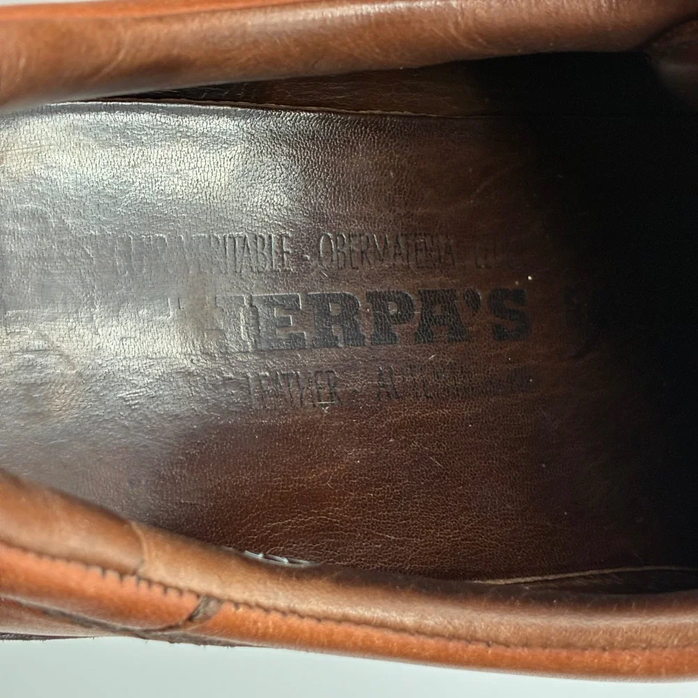 Mephisto Sherpa's Oxford Shoes Mens 9 Brown Leather Made in France Lug Sole